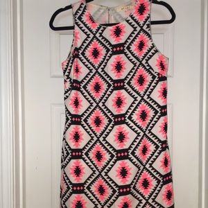 Bright tribal shift dress
